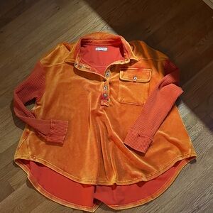 We The Free Orange Button Down Shirt